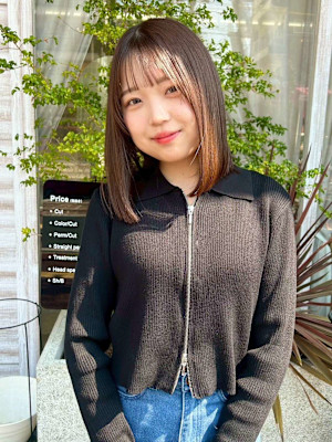 艶感カラー/ミディアムカット