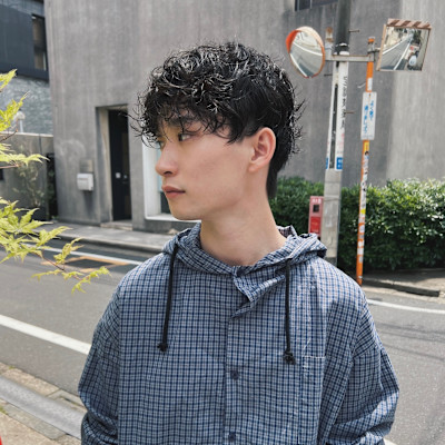 シースルーマッシュショート/くせ毛風パーマ