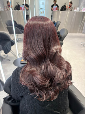 ブリーチなしでできるカシスレッド♪10代20代30代