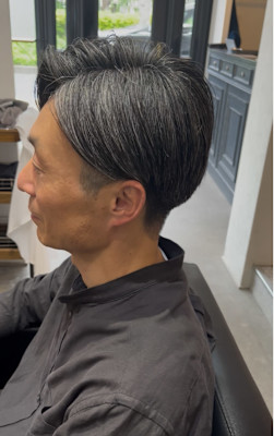 short hair ツーブロ×流しスタイル