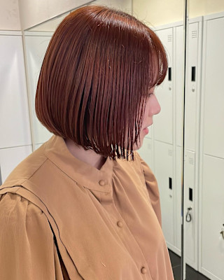 ［風花］ボブ×オレンジカラー