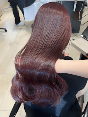 Mako ピンクブラウン モテ髪 ブリーチなし 透明感カラー