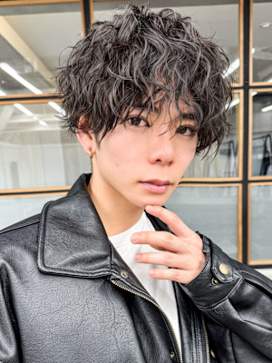 20代30代韓流☆ツイストパーマショートマッシュアッシュ