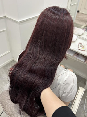 ブリーチなしワインレッド＊まゆ