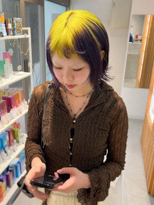 【hinari】ルーツカラー/デザインカラー/ハイトーンボブ