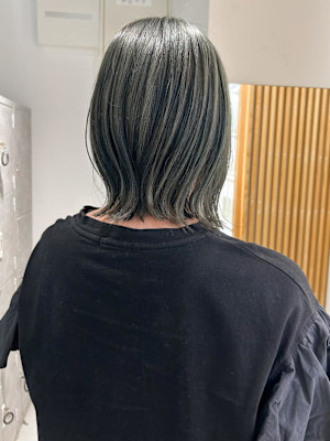 【hinari】オリーブカラー/ハイトーンボブ/ケアブリーチ