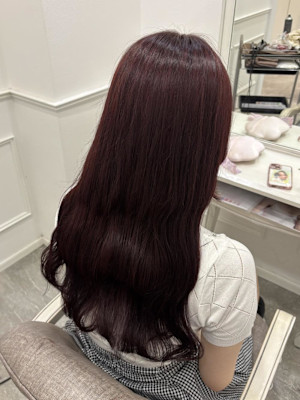 ブリーチなしでワインレッド＊まゆ