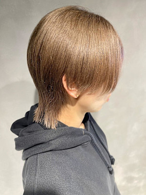 ミルクティー/ベージュ/ショートウルフ