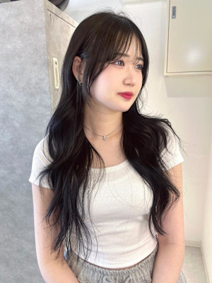 【rizu】レイヤー/韓国ヘア/顔周りカット/ブルーブラック