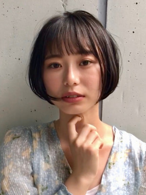丸みショート・ボブ/丸顔/前髪あり/絶壁解消/20代/30代