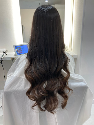 コテ巻き風パーマでヨシンモリ！スーパーロングにコテ巻き風パー