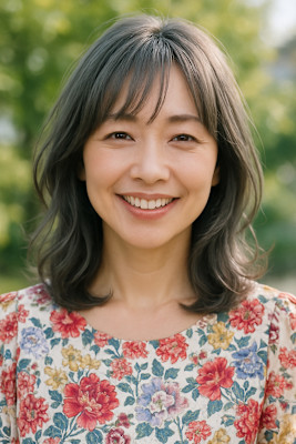 30代40代フェミニンミディアムレイヤー