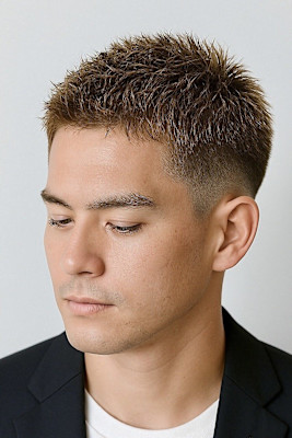 爽やか大人ビジネスフェードスパイキーショート20代30代