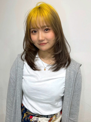 ルーツカラー グラデーション イエロー ミディアムレイヤー