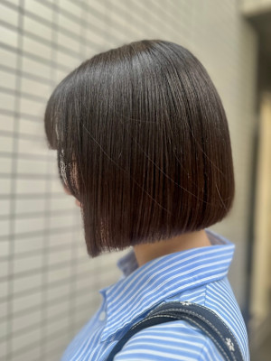 ボブカット☆乾かすだけでまとまるボブカット×ストレートパーマ