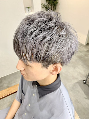 刈り上げ/シルバーグレージュ/メンズハイトーン