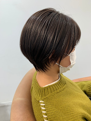 ブラウングレージュ×ショート