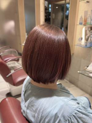 白髪を味方にハイライトピンクカラー