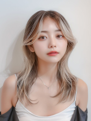 顔周りレイヤー/ブリーチ/ハイトーン/韓国/アッシュ/髪質改