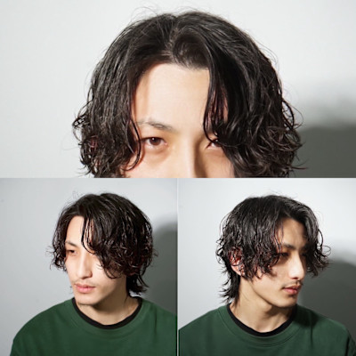 セミロングスパイラルパーマ