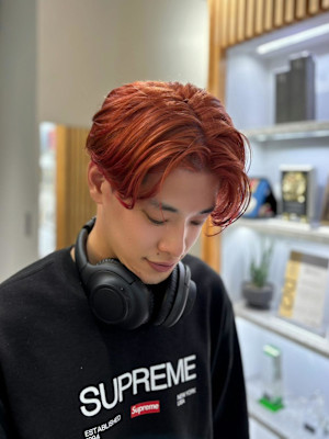 【takumi】オレンジ/ブリーチなしカラー/センターパート