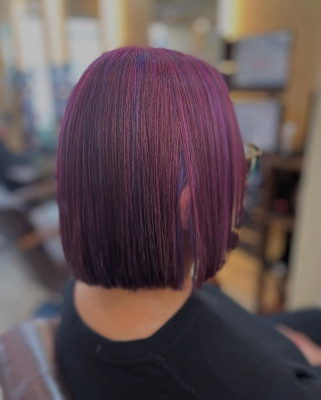 髪質改善ストレート×コットンキャンディカラー