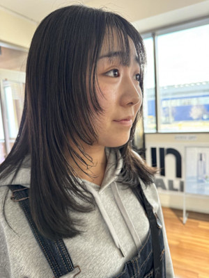 顔周りレイヤーロング