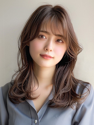 ロングレイヤー/顔周りレイヤー/前髪カット/低めレイヤー/ロ