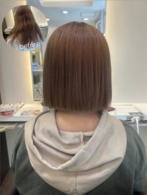 切りっぱなしボブ×ストレート