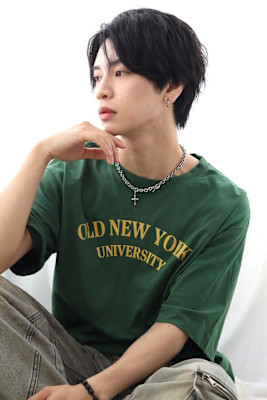 爽やか黒髪×フェザーパーマ