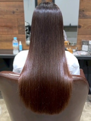 ブラウンベージュ 艶髪 髪質改善トリートメント ストレート