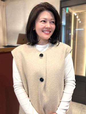 ミディアムレイヤー 美髪 髪質改善 韓国ヘア ワンカール