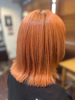 オレンジ切りっぱなしボブ
