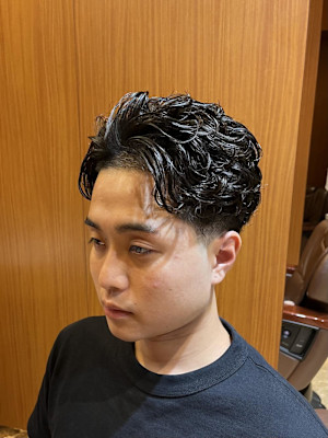 銀座　個室　理容室　メンズパーマ　オールバックパーマ