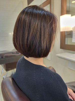 縮毛矯正ストレートボブ