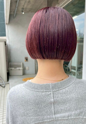 ミニボブ/ワインレッドカラー