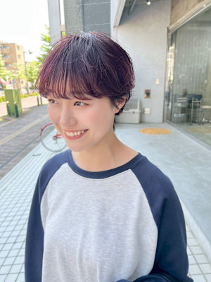 ふわっと柔らかショートヘア/ピンクブラウン