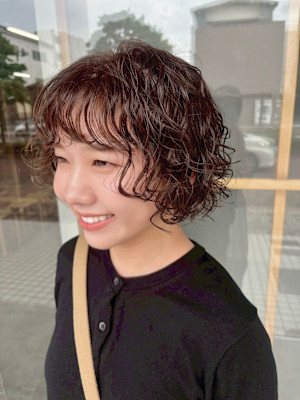 くりっとパーマ/ショートボブ