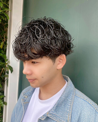 メンズツーブロックマッシュパーマ