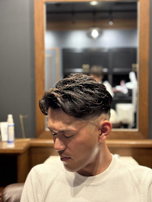 フェード×ウェーブパーマ