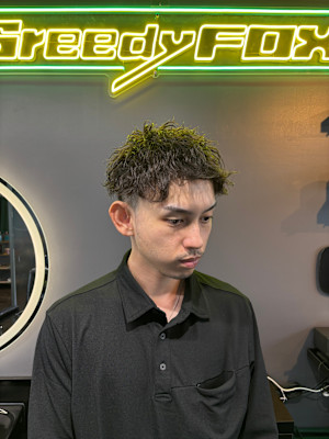 スパイキーショート×無造作パーマ