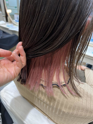 【crop es辻堂 藤田】桜色インナーカラー