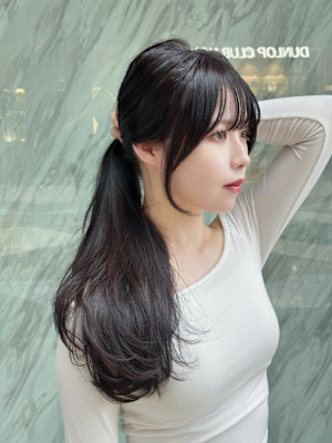 レイヤーカット 顔まわりカット ワンカール 小顔