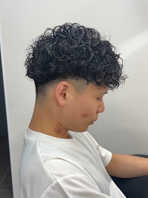 メンズカットツイストスパイラルパーマニュアンスパーマショート