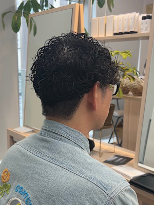 メンズカットツイストスパイラルパーマニュアンスパーマショート