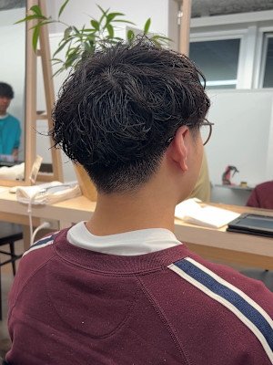 メンズカットツイストスパイラルパーマニュアンスパーマショート