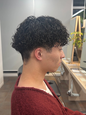 メンズカットツイストスパイラルパーマニュアンスパーマショート