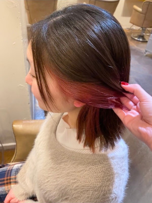 ピンクインナーカラー♪