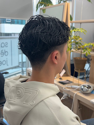 メンズカットツイストスパイラルパーマニュアンスパーマショート