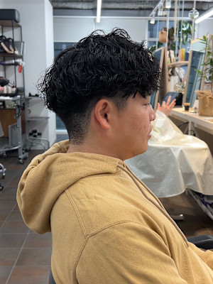 メンズカットツイストスパイラルパーマニュアンスパーマショート